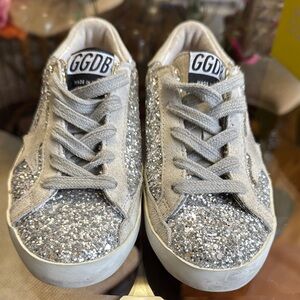 Golden Goose Kids Shoes in Silver and White